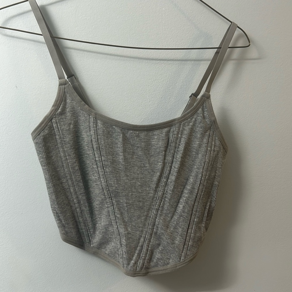 Women’s M corset style bralette. Light grey, Colsie brand. Adjustable straps